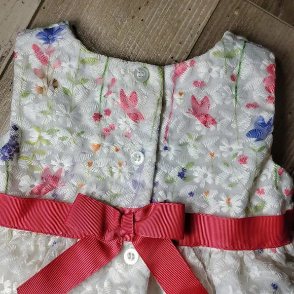 Blueberi Boulevard Formal White and Pink Floral Toddler Girl's Dress Size 18m - Picture 14 of 14